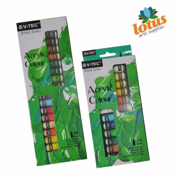 

Flash Sale - V-TEC Acrylic Colour Set 12 warna x 6ml tube