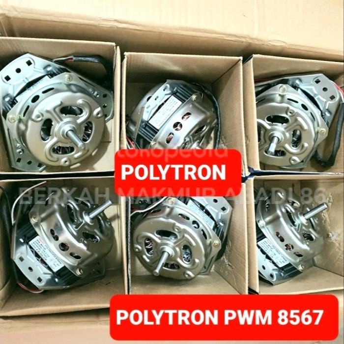 POLYTRON PWM 8567 SPIN DINAMO PENGERING MESIN CUCI 2 TABUNG PWM-8567
