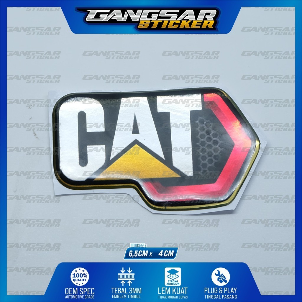 emblem caterpillar / emblem timbul cat caterpillar / stiker 3d caterpillar / stiker emblem caterpill