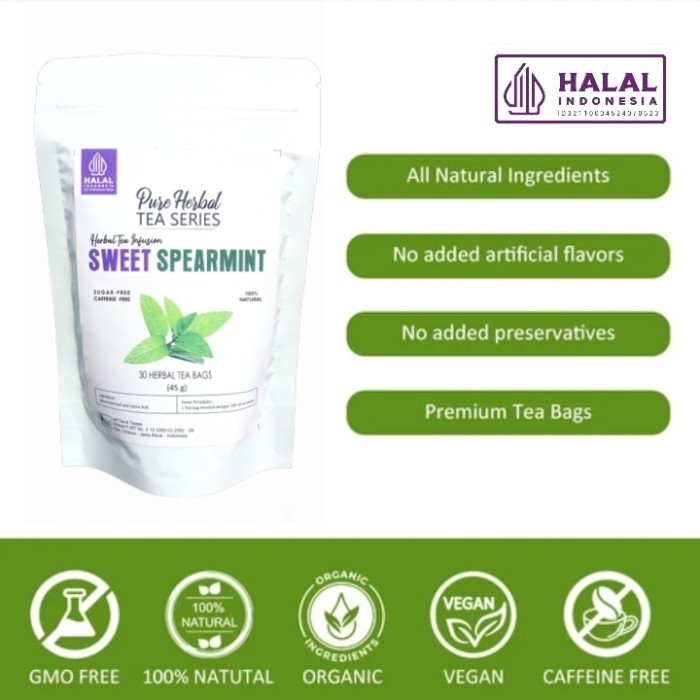 

Sweet Spearmint Tea Teh Spearmint Plus Daun Stevia (30 Tea Bag)