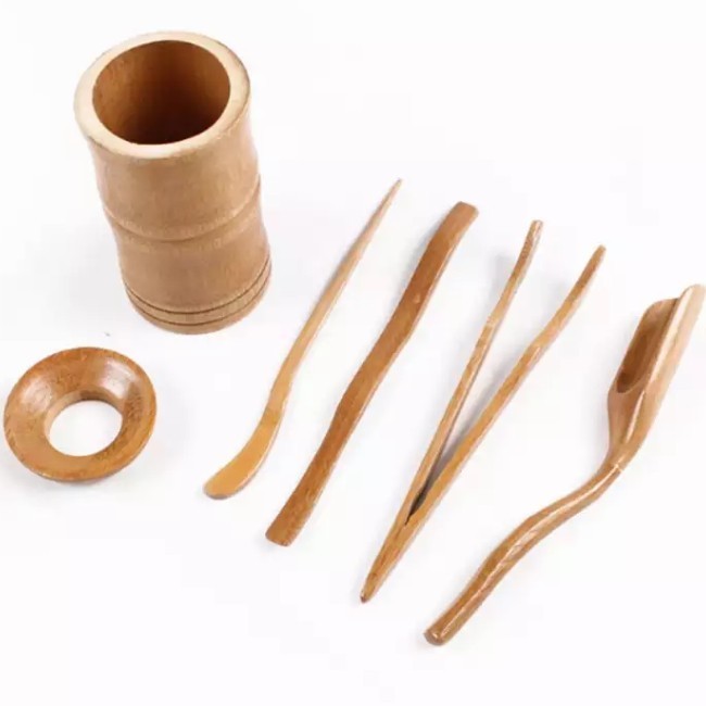 

6 Pieces Bamboo Tea Utensils Chinese Gongfu Tea Ceremony Cha Dao Tools