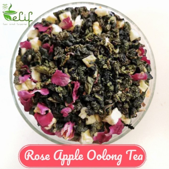 

Rose Apple Oolong Tea : Chinese Oolong Green Tea, Red Rose & Apple