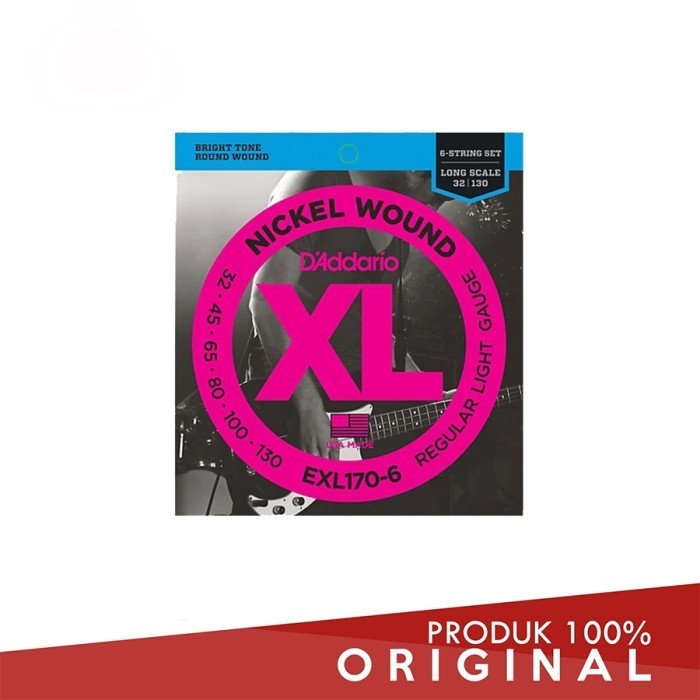 D'Addario Bass Guitar String Long 6 String Exl-170-6