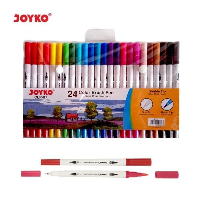 

Joyko Color Brush Pen Double Tip Set (24-warna) CLP-07 BRG BARU