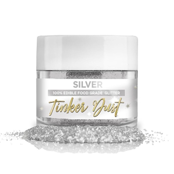 SILVER EDIBLE GLITTER TINKER DUST