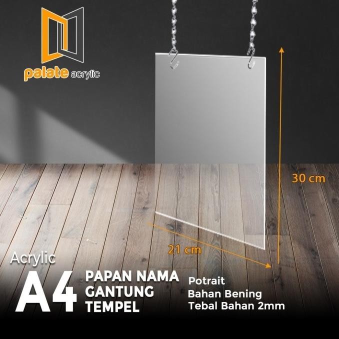 

sto acrylic Papan nama gantung tempel a4 tebal 2mm PREMIUM