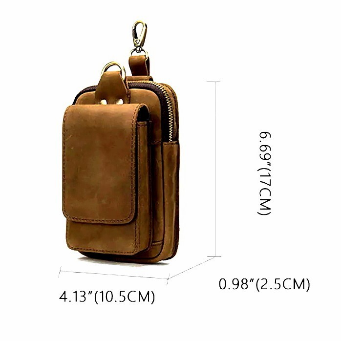 Tas Pinggang Dompet Hp Pria Asli Kulit - Tempat Hp Pinggang Kulit Asli