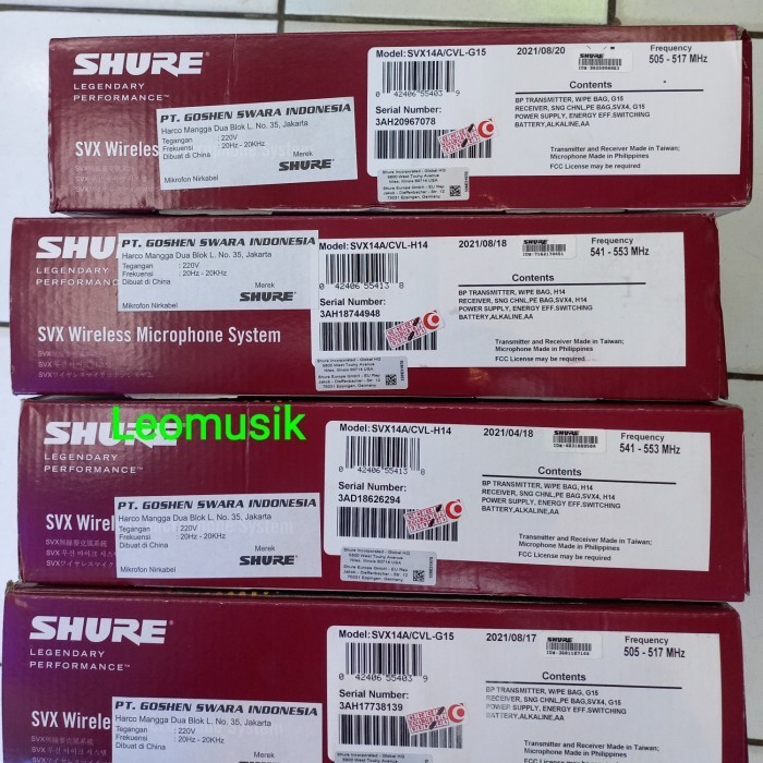 Harga Miring Shure Mic Wireless Svx 14/Cvl (Clip On)Original