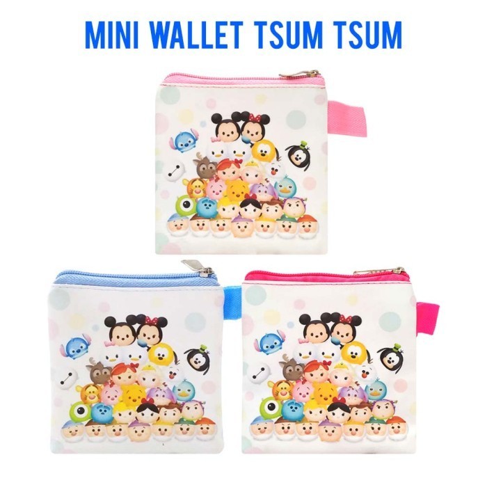 ,,,,,,,] Mini Wallet Tsum Tsum Biru Muda Dompet Koin Karakter Dompet Murah