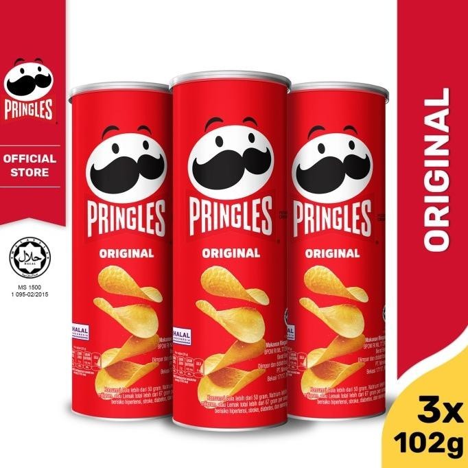 

[BUNDLE 3pcs] Pringles Original Keripik 102gr