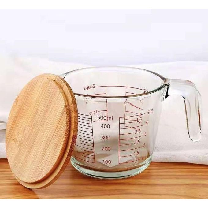 GELAS TAKAR 500ML / GELAS TAKAR PREMIUM + TUTUP / GELAS TAKAR KACA