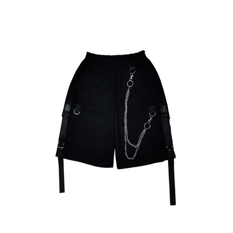 Celana Pendek Olahraga Kerja Pria, Bawahan Longgar Setengah Kaki Lebar Kasual