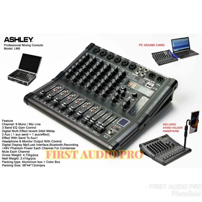 Ready Siap Kirim Mixer Ashley Lm 6 / Lm6 6 Channel Free Hardcase Original Ashley
