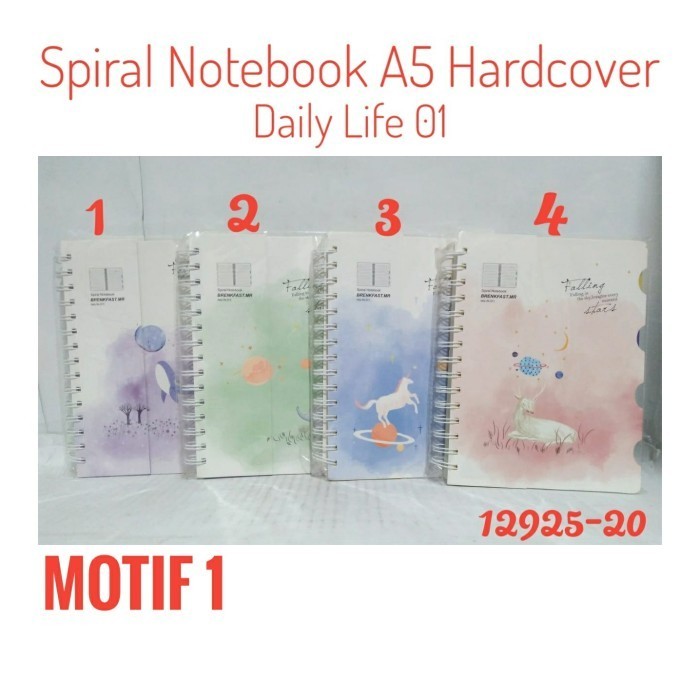 

Buruan Spiral Notebook A5 Hardcover + Pembatas 5 Warna / Buku Diary Spiral Promo
