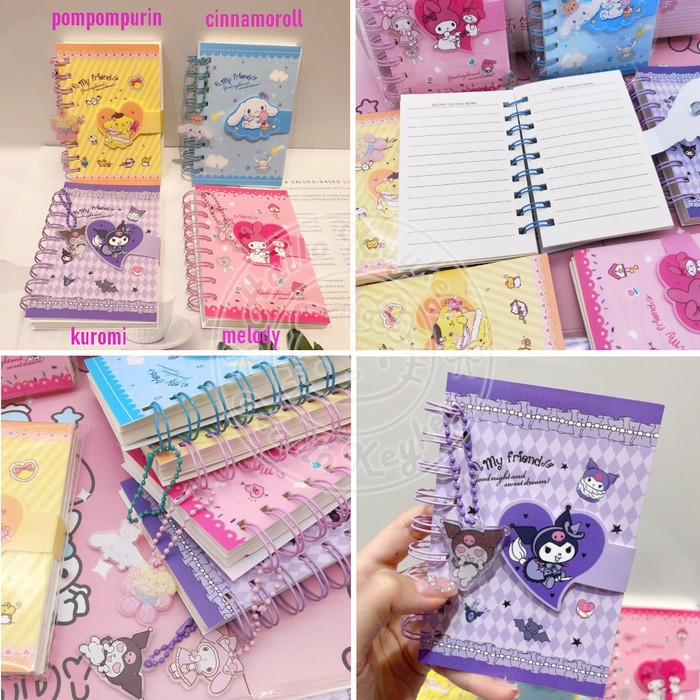 

Produk Note Book Notebook Bandul Melody Kuromi Cinnamoroll Pompompurin Trendi