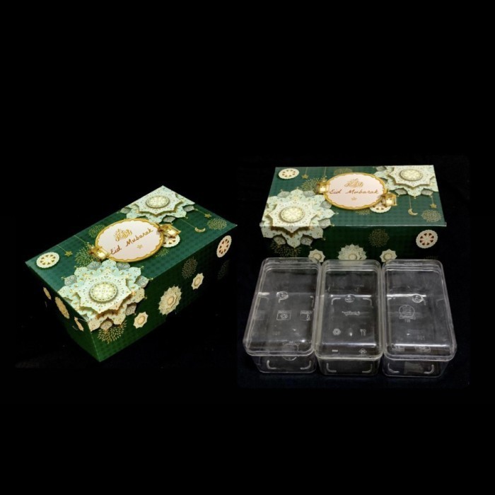 Dus Kue Kering Lebaran isi 3 toples 350gr Box Packaging Hampers Nastar
