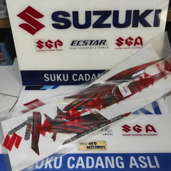 striping bodi Suzuki skywave 2009 merah hitam original sgp