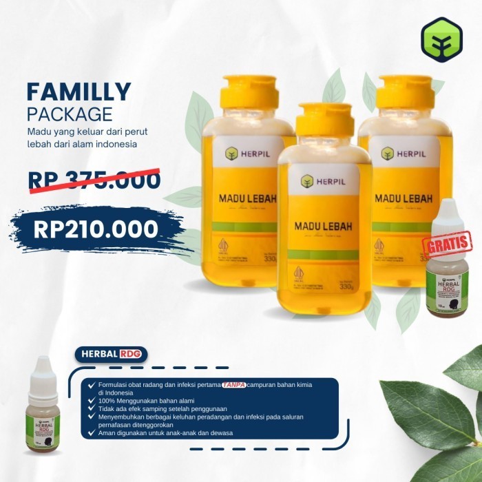 

FAMILY PACKAGE [MADU LEBAH HERPIL] Madu Murni Multiflora 100% Alami