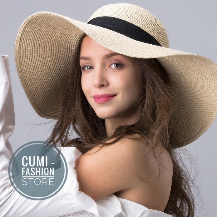 Best Seller Topi Lebar Anti Uv Topi Wanita Lipat Praktis Bisa D Lipat Broken white