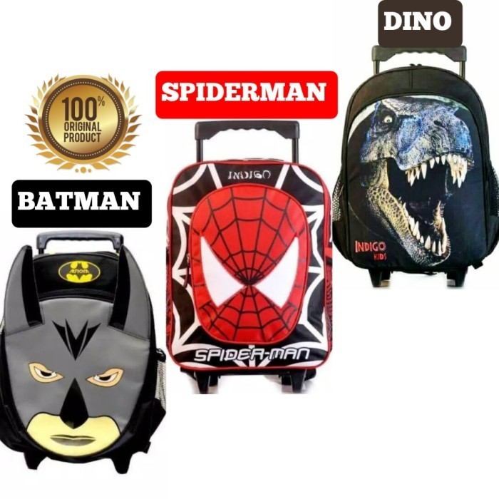 Baru tas koper Spiderman / tas sekolah anak laki laki / tas troly anak cowo