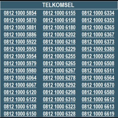 NOMER CANTIK SIMPATI TELKOMSEL 4G 5G SERI TRIPLE 1000 BAG 4 SV01