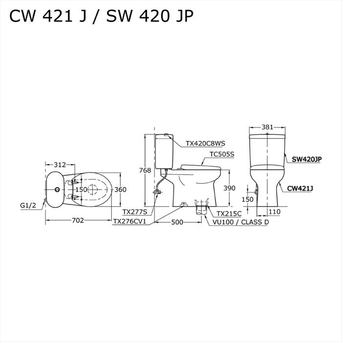 KLOSET DUDUK TOTO 421/420