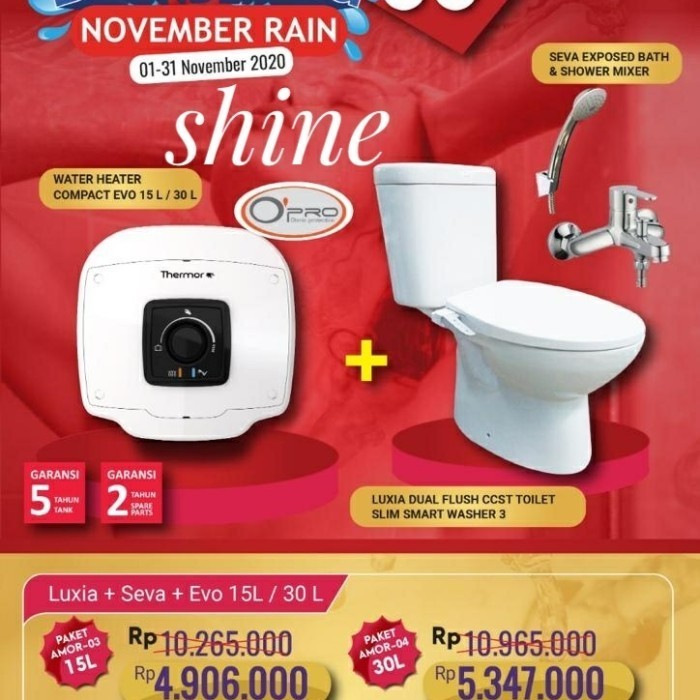 AMERICAN STANDART SUPER KOMPLITE/CLOSET ECO WASSER/THERMOR/KRAN BATH U