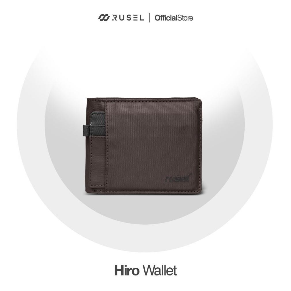 RUSEL CO - Wallet Hiro Brown Dompet Lipat Pria Kanvas Premium Cardholder