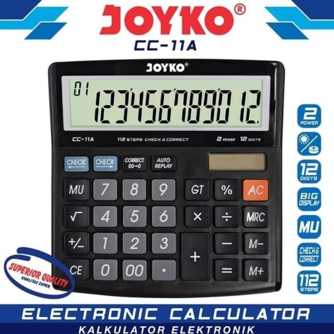 

Baru Calculator Kalkulator Joyko CC-11A 12 Digits Check Correct !!