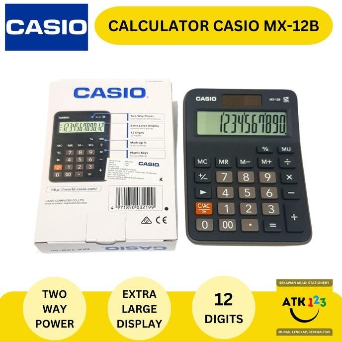 

Berkualitas! Calculator / Kalkulator Merk Casio MX-12B Extra Large Display ..