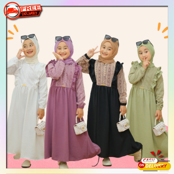 Pakean Murah Dres Viral Branded Gamiss Anakk Tangung Syari Busana Famis Ghms Premium Bj Gamis Kids B