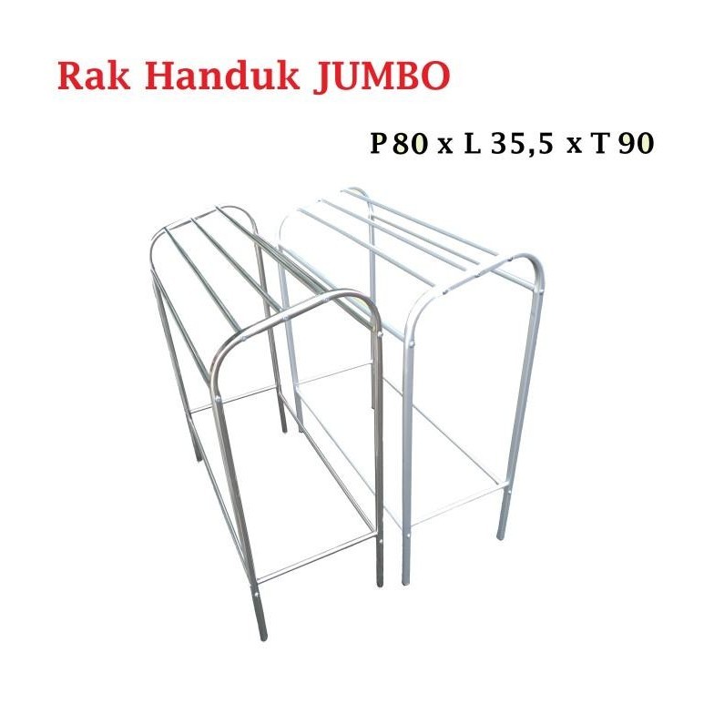 Jemuran Handuk / Rak Handuk Jumbo Stainless Aluminium Super Kokoh