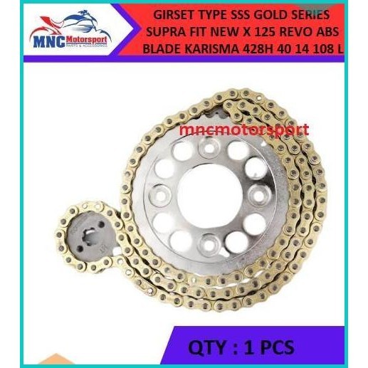 GEARSET GIRSET GEAR GIR SET KC GOLD 40T SUPRA FIT NEW X 125 REVO BLADE