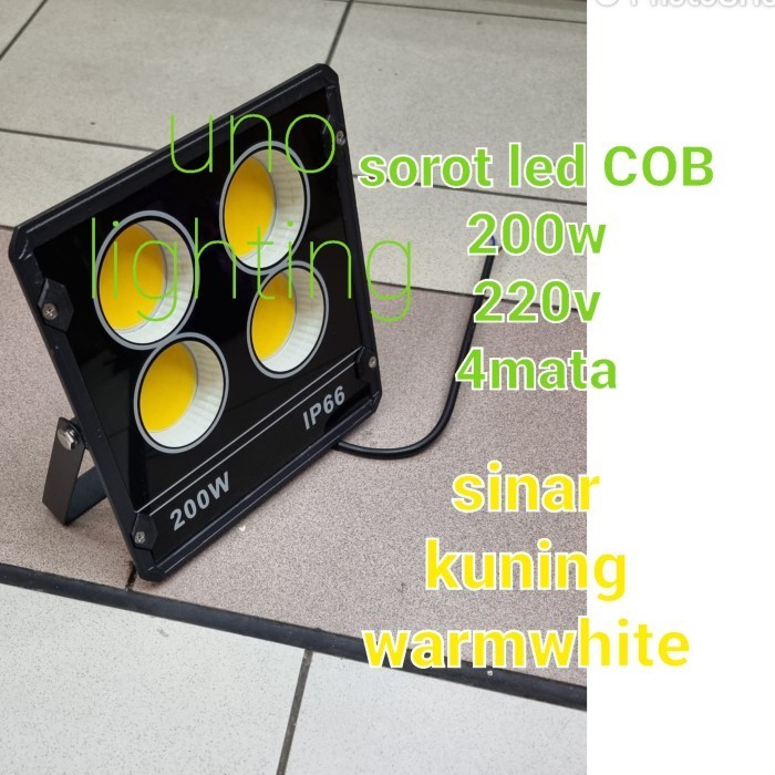 LAMPU SOROT COB KUNING 200W 200 WATT / TEMBAK LED 200WATT WARM 220VOLT