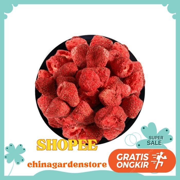 

BUAH STROBERI KERING UTUH / FREEZE DRIED STRAWBERRY FRUIT 500 GRAM KUALITAS PRODUK TERBAIK