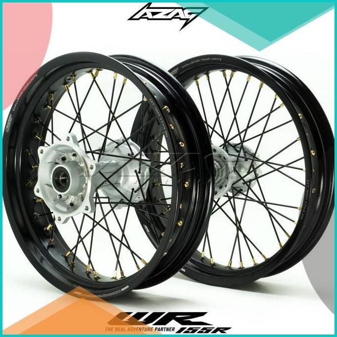 velg set motor yamaha wr 155 supermoto ring 17 scarlet tromol ori 16no