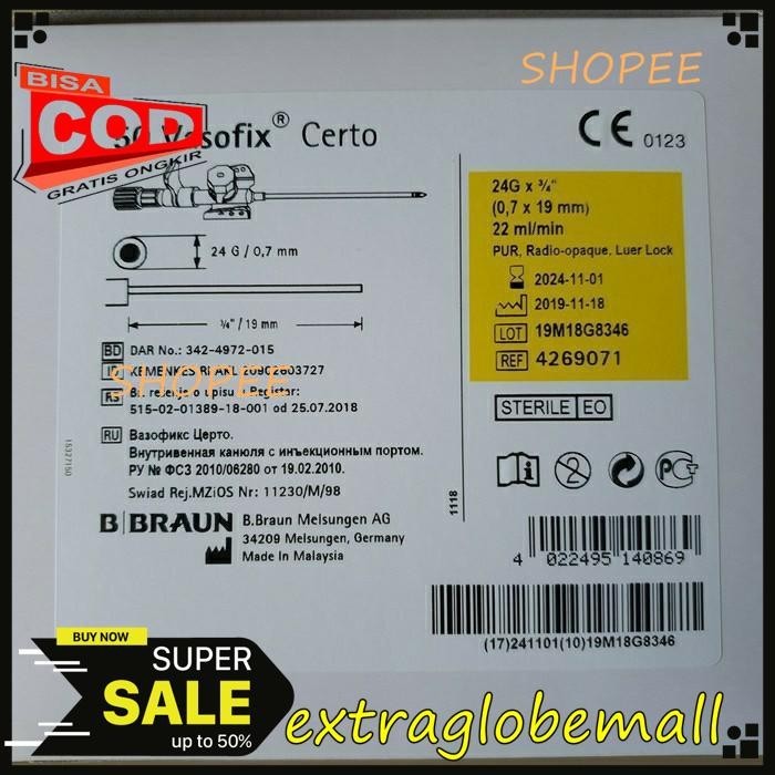 

VASOFIX BD UKURAN 22, 24, GRATIS ONGKIR