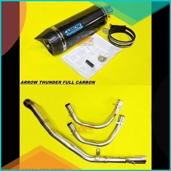 Knalpot Arrow Thunder Full Carbon Fullsystem Honda CBR 250RR 250 RR 16
