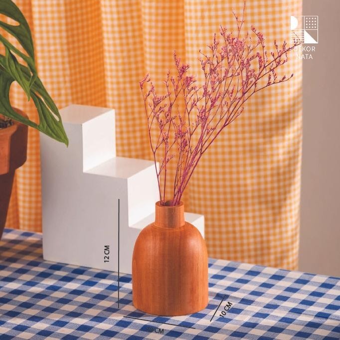 Dekornata Tubi Wooden Vase / Vas Bunga / Rak Bunga Kayu / Vas Kayu / V