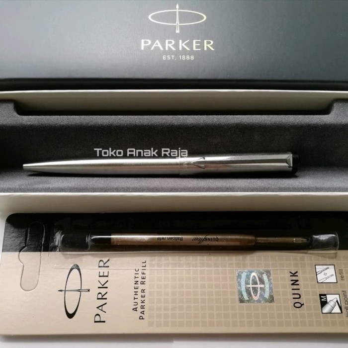 

Ready PAKET 1 KLIK: 1 Pc Parker Vector Stainless SS Ballpoint+1 Pc Refill BP