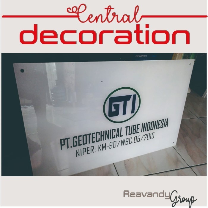 

Ready plang akrilik papan nama toko, perusahaan dan kantor signage 5mm