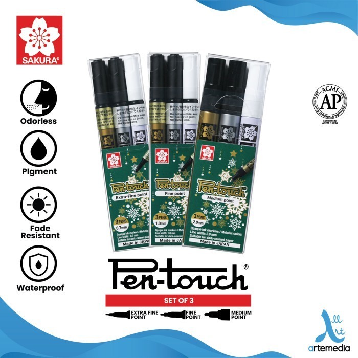 

Ready Spidol Permanen Sakura Pen Touch Set 3 Paint Marker Pigment Color