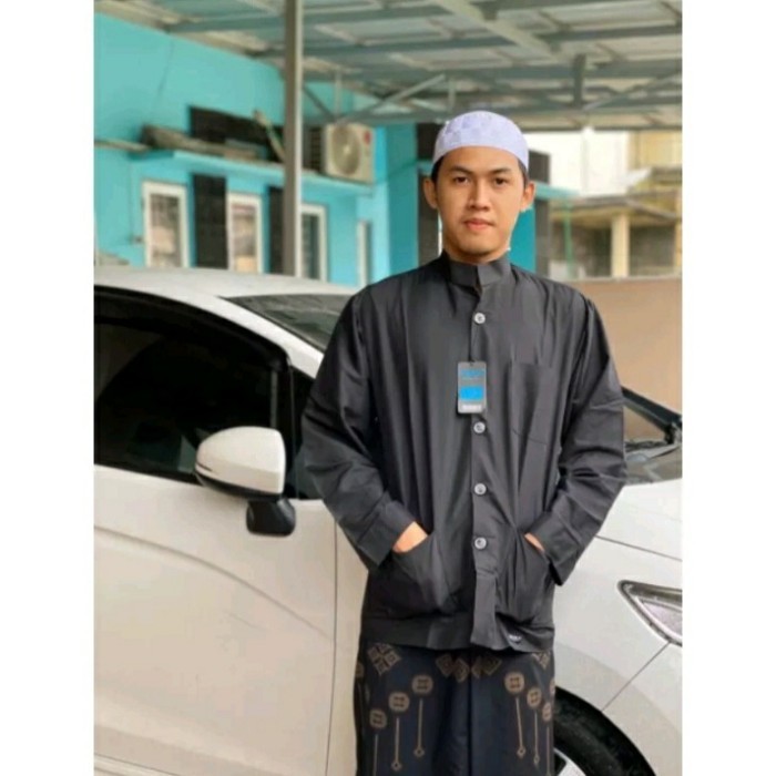 Baju Koko Pria Lengan Panjang Putih Polos Baju Muslim Ramadhan Ramadan