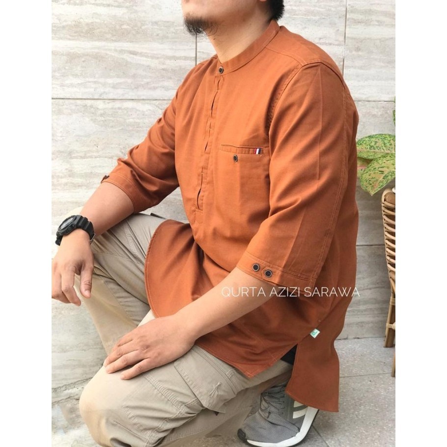 Kurta 3/4 Sarawa Original Katun Oxford Stanford Baju Koko Muslim Qurta
