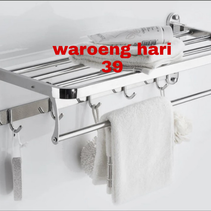 Rak Handuk Lipat/Gantungan Handuk Stainless/Tempat Handuk Kamar Mandi