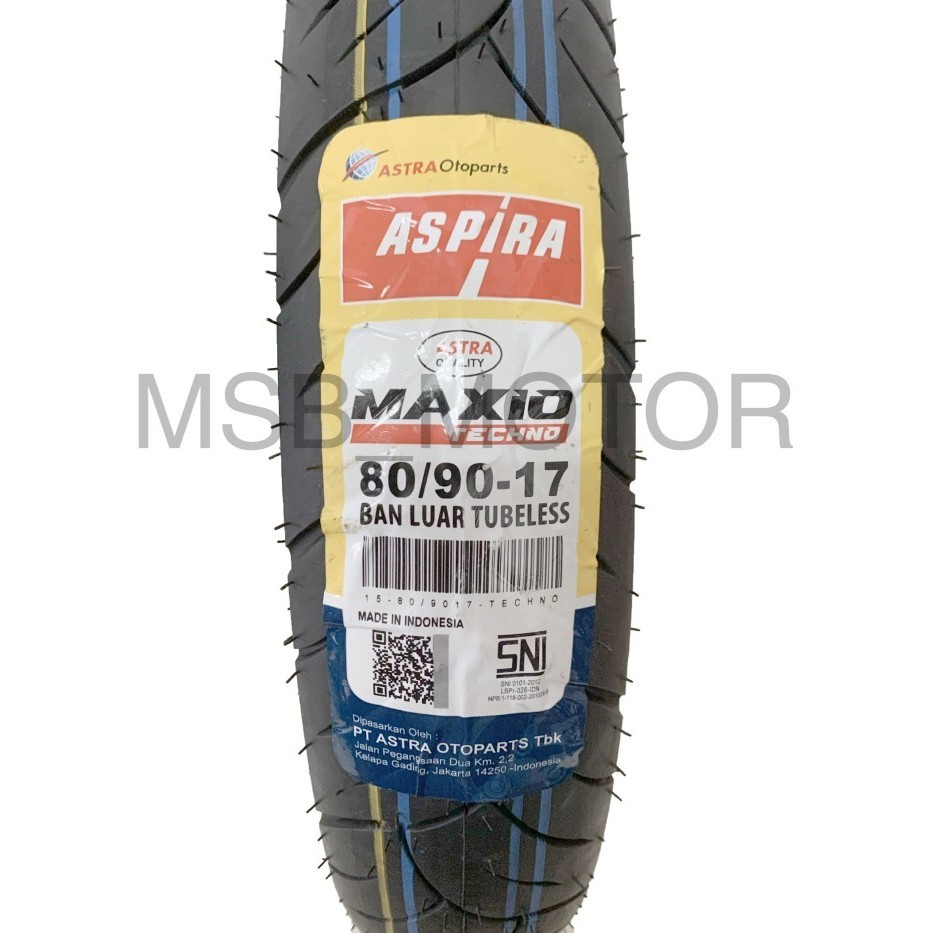 Ban Luar Tubeless 80/90 17 Maxio Techno Aspira Original