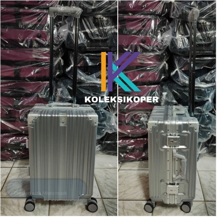 Koper Roaming Zipperless Tsa Lock Silver Ukuran Kabin 20 Inch
