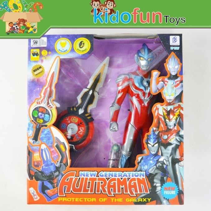 Mainan Action Figure Ultraman+Senjata Lampu&Suara 35Cm Ginga Orb Rosso Anotteme