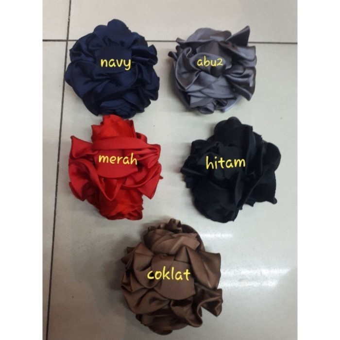 Jepit Rambut Rose Satin Kecil-Cepo Hijab
