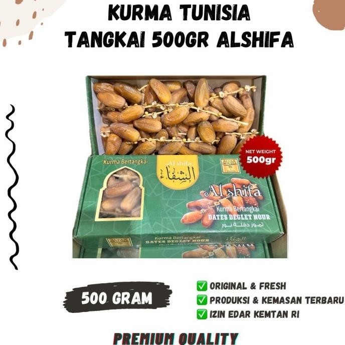 

Kurma Tunis Tangkai Dus Isi 12Pak @500Gr Deglet Nour Nch Bertangkai